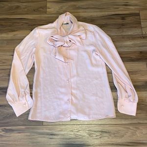Vintage pink silk size 8 blouse